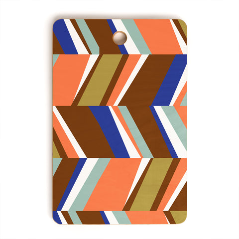 Marta Barragan Camarasa Colorful stripes retro 23 Cutting Board Rectangle