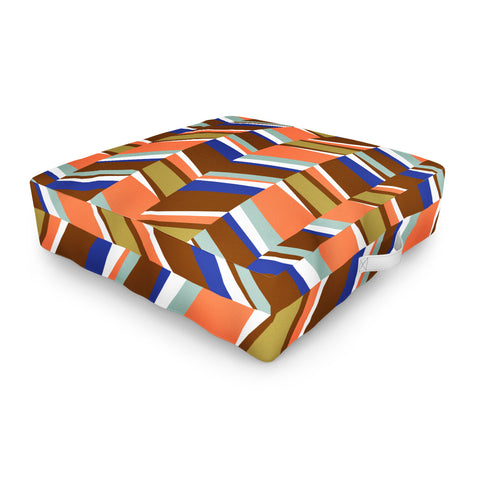Marta Barragan Camarasa Colorful stripes retro 23 Outdoor Floor Cushion