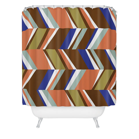 Marta Barragan Camarasa Colorful stripes retro 23 Shower Curtain