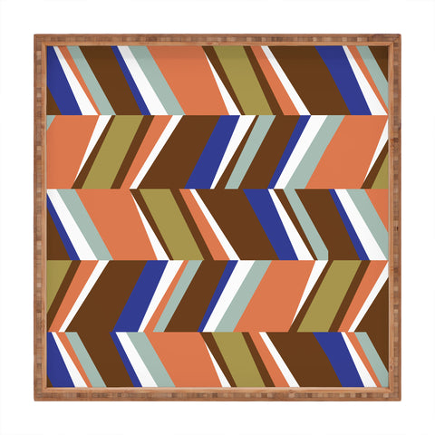 Marta Barragan Camarasa Colorful stripes retro 23 Square Tray