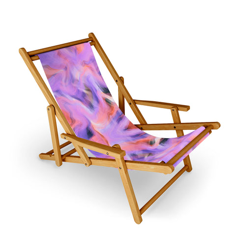Marta Barragan Camarasa Colorful sunset wavy rays Sling Chair