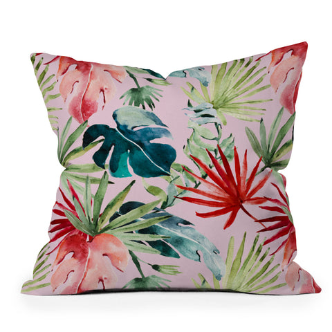 Marta Barragan Camarasa Colorful tropical paradise Throw Pillow