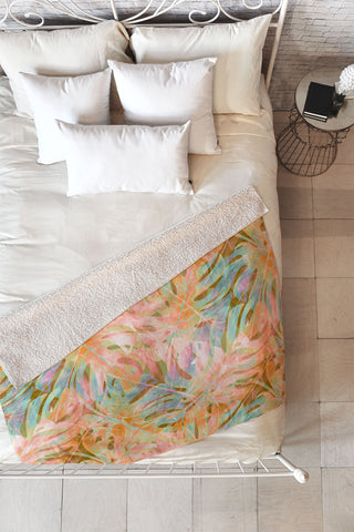Marta Barragan Camarasa Colorful tropical summer Fleece Throw Blanket