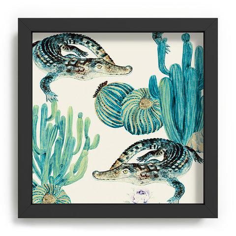 Marta Barragan Camarasa Crocodiles and cactus bloom Recessed Framing Square