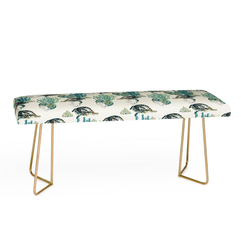Marta Barragan Camarasa Crocodiles and cactus bloom Bench
