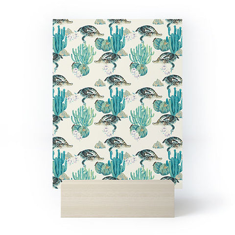 Marta Barragan Camarasa Crocodiles and cactus bloom Mini Art Print