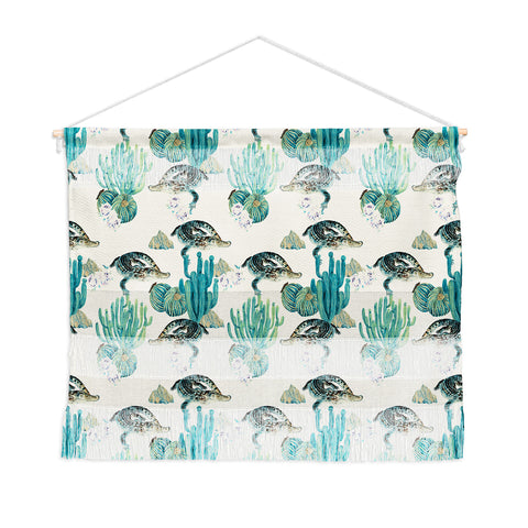 Marta Barragan Camarasa Crocodiles and cactus bloom Wall Hanging Landscape