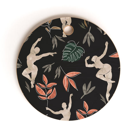 Marta Barragan Camarasa Dance woman simple dark nature Cutting Board Round