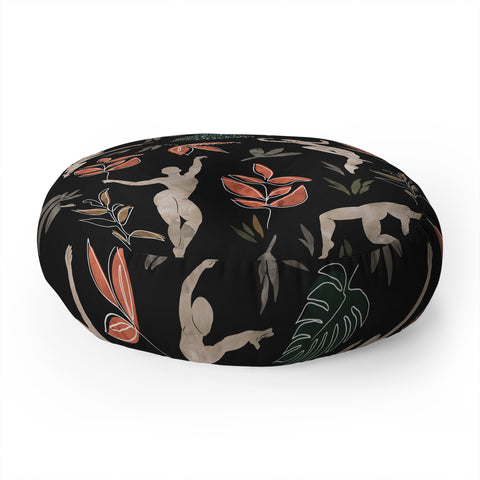 Marta Barragan Camarasa Dance woman simple dark nature Floor Pillow Round