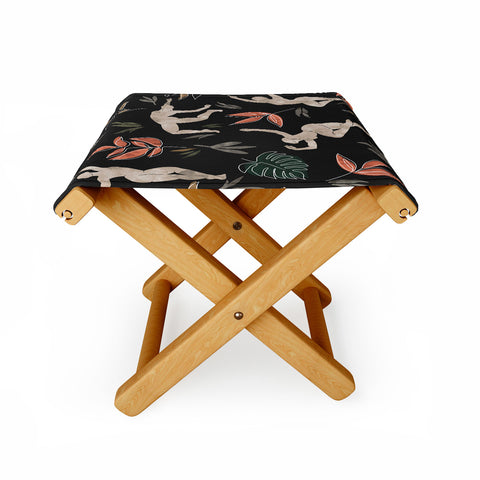 Marta Barragan Camarasa Dance woman simple dark nature Folding Stool