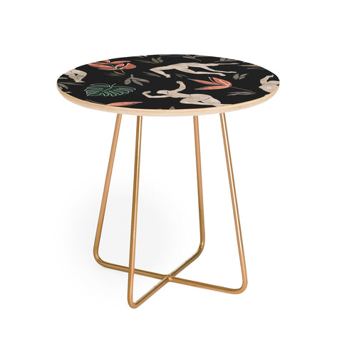 Marta Barragan Camarasa Dance woman simple dark nature Round Side Table
