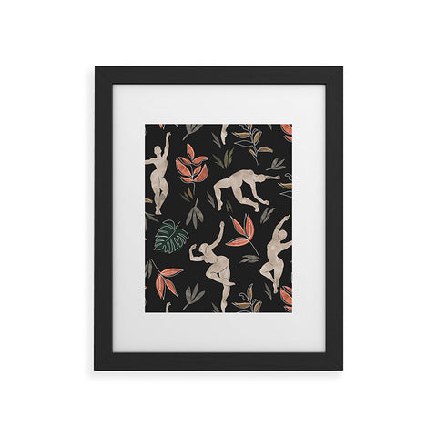 Marta Barragan Camarasa Dance woman simple dark nature Framed Art Print
