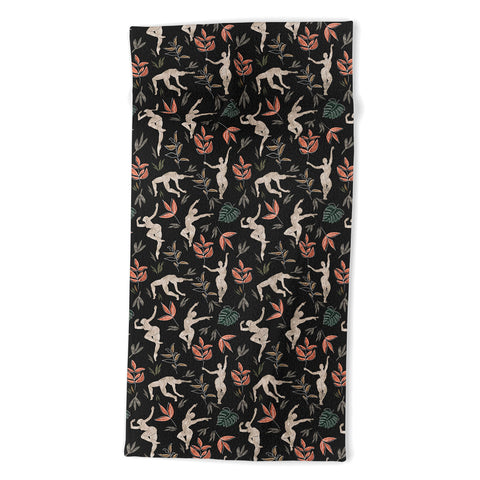 Marta Barragan Camarasa Dance woman simple dark nature Beach Towel