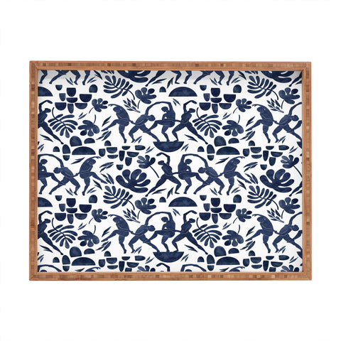 Marta Barragan Camarasa Dance women jungle silhouette Rectangular Tray