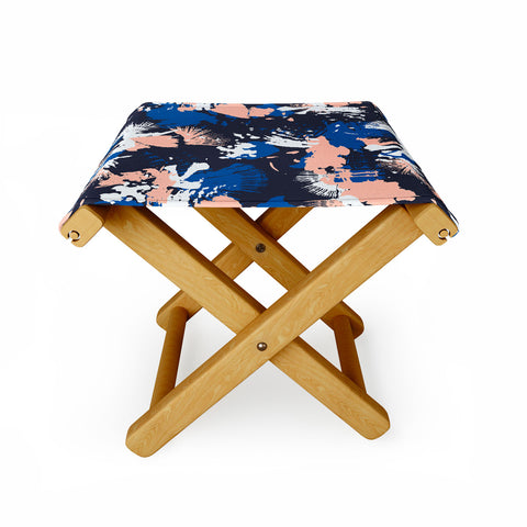 Marta Barragan Camarasa Dark abstract artistic strokes Folding Stool