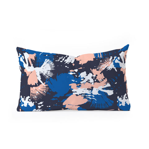 Marta Barragan Camarasa Dark abstract artistic strokes Oblong Throw Pillow