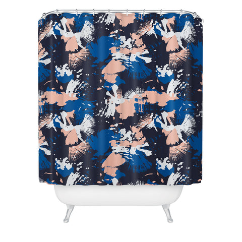 Marta Barragan Camarasa Dark abstract artistic strokes Shower Curtain