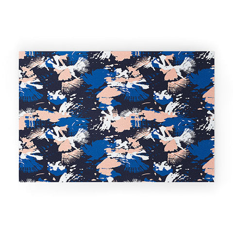 Marta Barragan Camarasa Dark abstract artistic strokes Welcome Mat