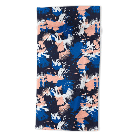 Marta Barragan Camarasa Dark abstract artistic strokes Beach Towel