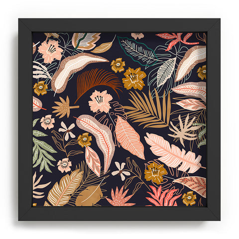 Marta Barragan Camarasa Dark abstract tropical jungle Recessed Framing Square