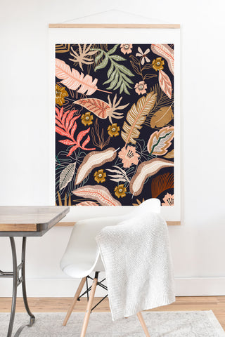 Marta Barragan Camarasa Dark abstract tropical jungle Art Print And Hanger