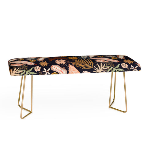 Marta Barragan Camarasa Dark abstract tropical jungle Bench