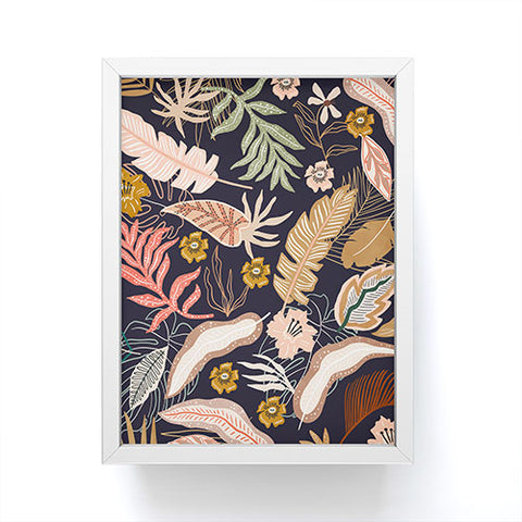 Marta Barragan Camarasa Dark abstract tropical jungle Framed Mini Art Print