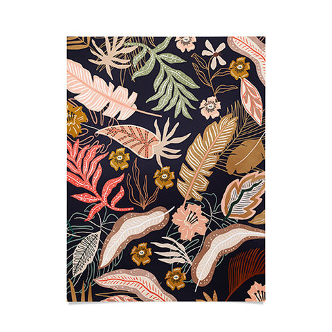 Marta Barragan Camarasa Dark abstract tropical jungle Poster
