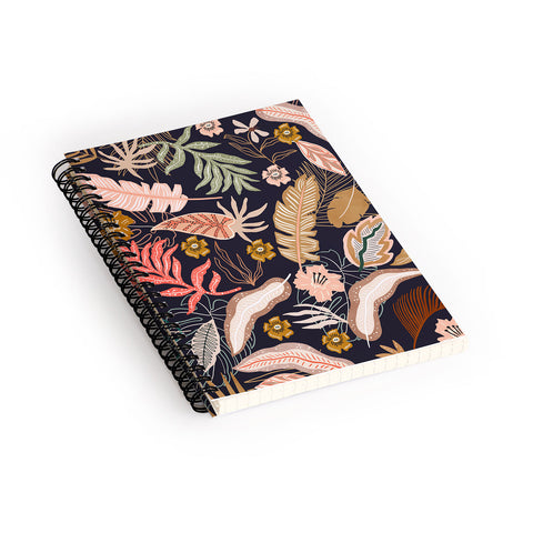 Marta Barragan Camarasa Dark abstract tropical jungle Spiral Notebook