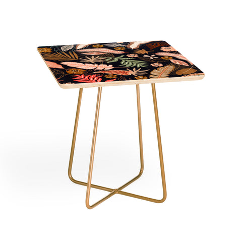 Marta Barragan Camarasa Dark abstract tropical jungle Side Table