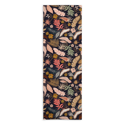 Marta Barragan Camarasa Dark abstract tropical jungle Yoga Towel