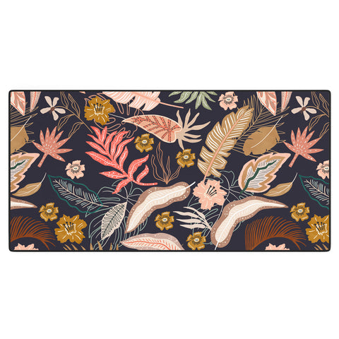 Marta Barragan Camarasa Dark abstract tropical jungle Desk Mat