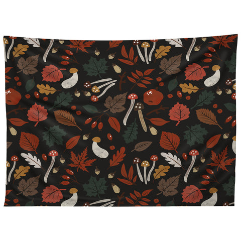 Marta Barragan Camarasa Dark autumnal mushrooms II Tapestry