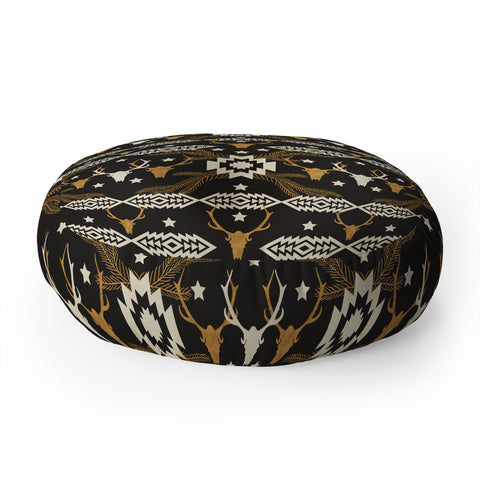 Marta Barragan Camarasa Dark Bohemian Nomad Floor Pillow Round