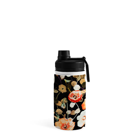 Marta Barragan Camarasa Dark flowery modern meadow Water Bottle
