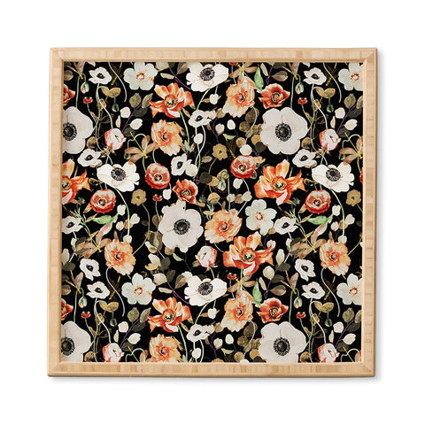Marta Barragan Camarasa Dark flowery modern meadow Framed Wall Art