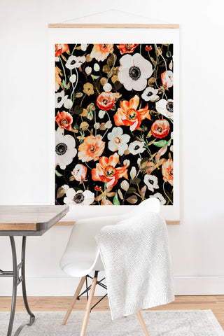 Marta Barragan Camarasa Dark flowery modern meadow Art Print And Hanger