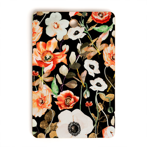 Marta Barragan Camarasa Dark flowery modern meadow Cutting Board Rectangle