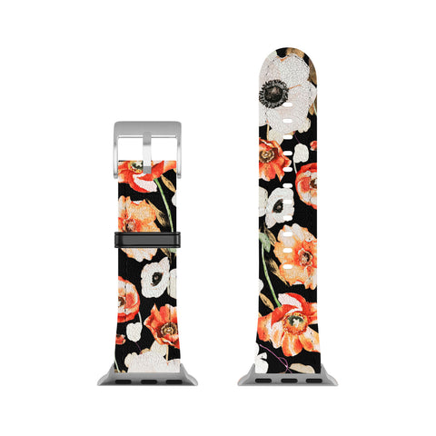 Marta Barragan Camarasa Dark flowery modern meadow Apple Watch Band