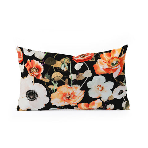 Marta Barragan Camarasa Dark flowery modern meadow Oblong Throw Pillow