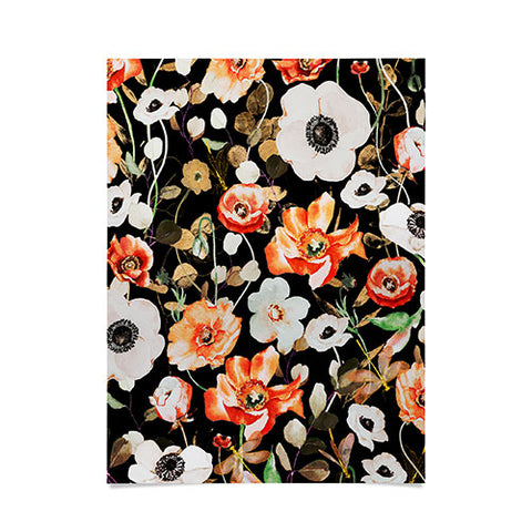 Marta Barragan Camarasa Dark flowery modern meadow Poster