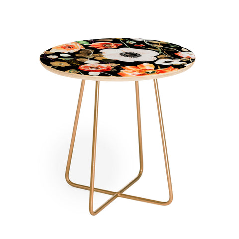 Marta Barragan Camarasa Dark flowery modern meadow Round Side Table