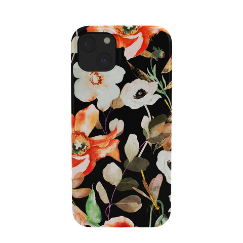 Marta Barragan Camarasa Dark flowery modern meadow Phone Case