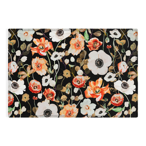 Marta Barragan Camarasa Dark flowery modern meadow Outdoor Rug