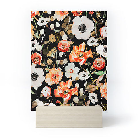 Marta Barragan Camarasa Dark flowery modern meadow Mini Art Print