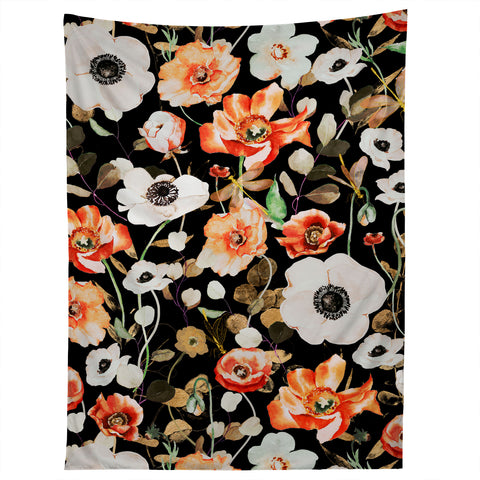 Marta Barragan Camarasa Dark flowery modern meadow Tapestry