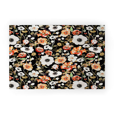 Marta Barragan Camarasa Dark flowery modern meadow Welcome Mat