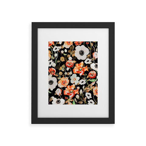 Marta Barragan Camarasa Dark flowery modern meadow Framed Art Print