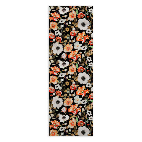 Marta Barragan Camarasa Dark flowery modern meadow Yoga Towel