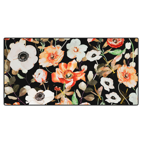 Marta Barragan Camarasa Dark flowery modern meadow Desk Mat